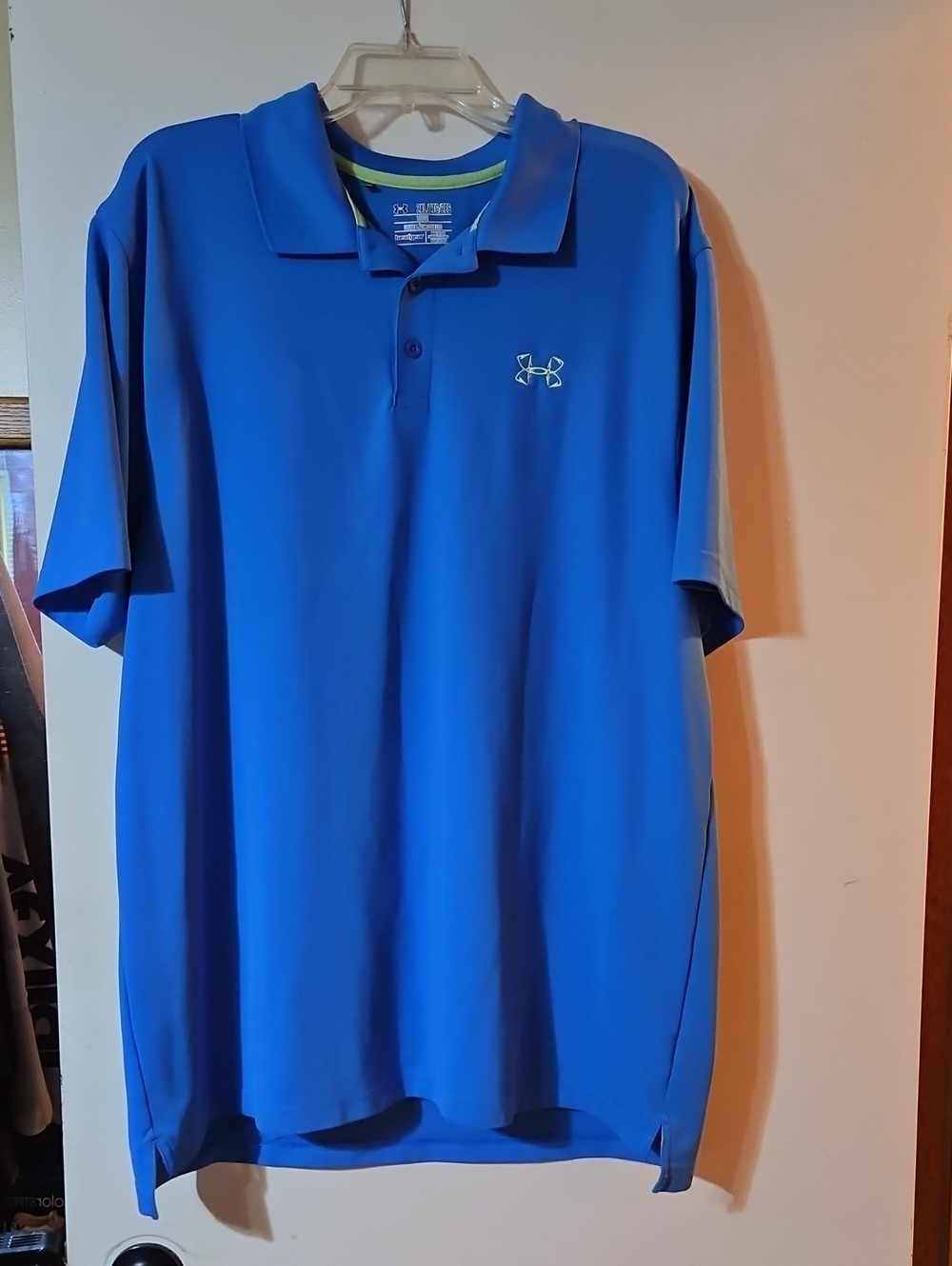 Under Armour Men’s Blue Polo with Lime Accent